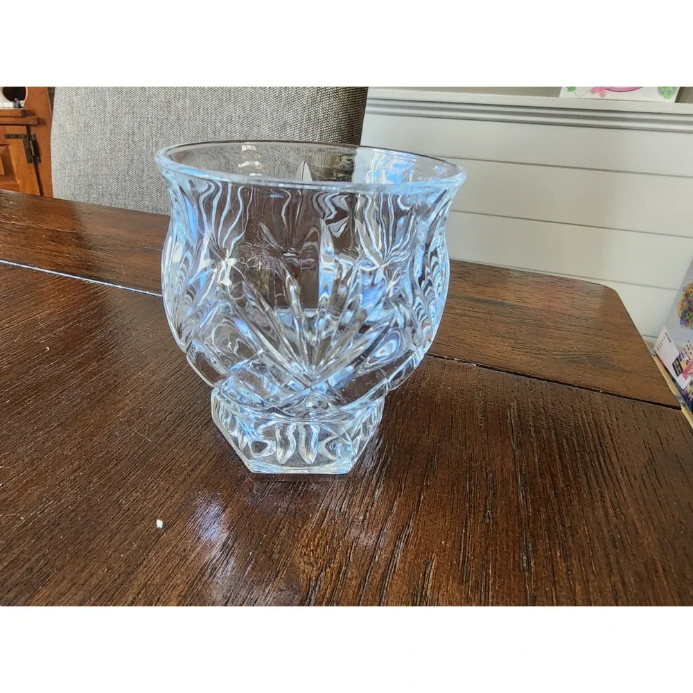 Noritake Hampton Hall Lead Crystal Votive Candle Holder Clear Glass